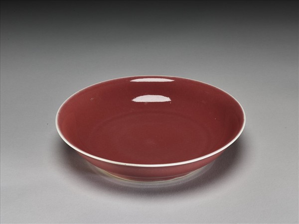 霽紅釉盤