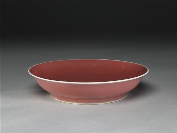 霽紅釉盤