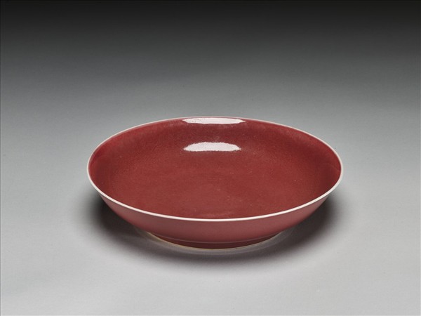 霽紅釉盤