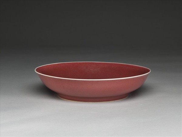 霽紅釉盤