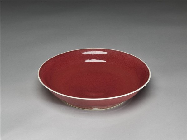 霽紅釉盤