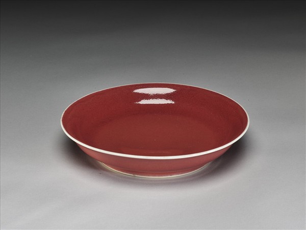 霽紅釉盤
