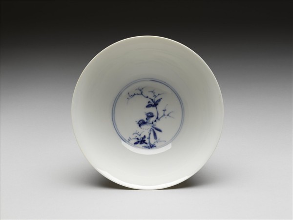 青花花鳥紋高足碗