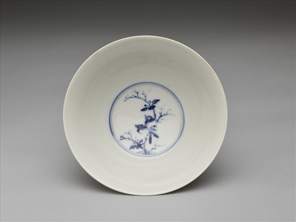 青花花鳥紋高足碗