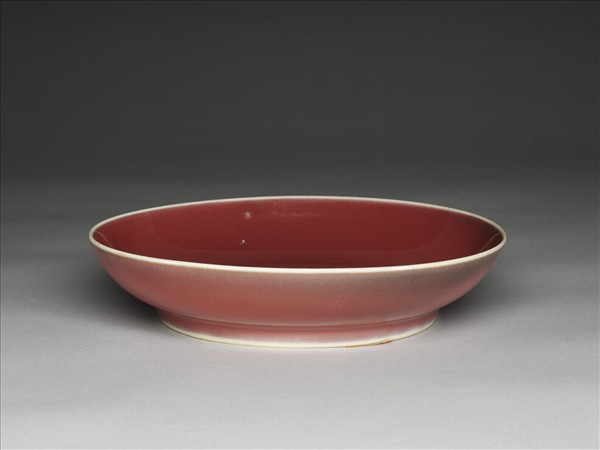霽紅釉盤