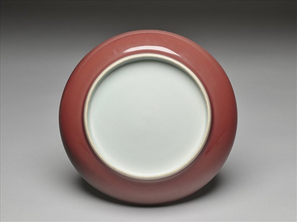霽紅釉盤