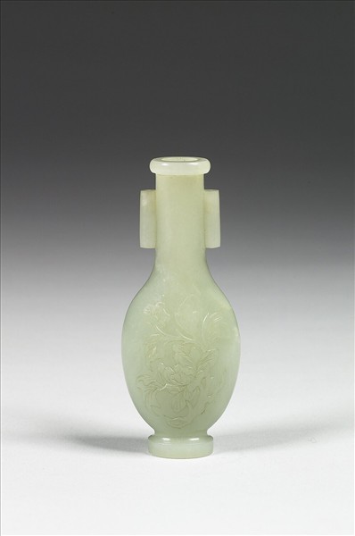 玉雕菊花貫耳瓶