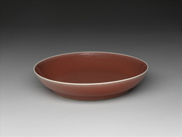 霽紅釉盤