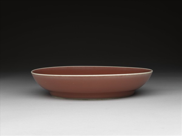 霽紅釉盤