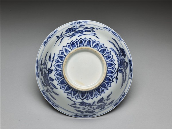 官窯 青花花果紋碗