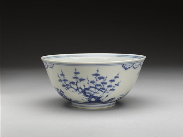 官窯 青花歲寒三友圖碗