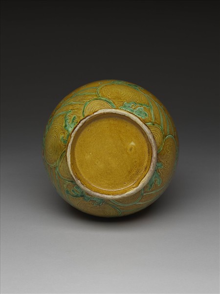 官窯 嬌黃綠彩雙龍紋玉壺春瓶