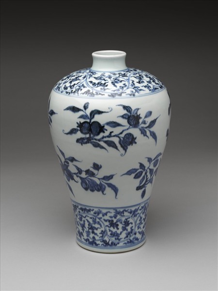 官窯 青花四季花果紋梅瓶