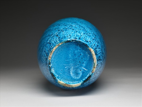 孔雀綠釉橄欖瓶