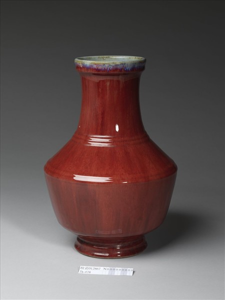 仿鈞紅釉弦紋瓶