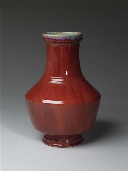 仿鈞紅釉弦紋瓶