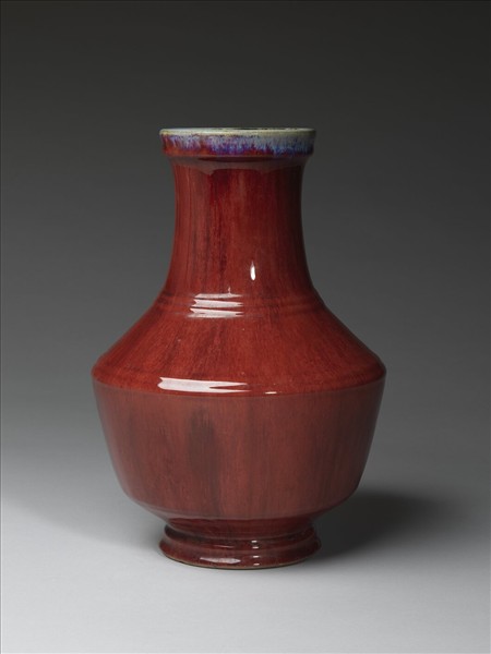 仿鈞紅釉弦紋瓶