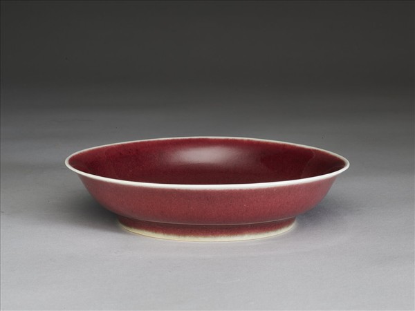 霽紅釉盤