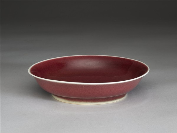 霽紅釉盤