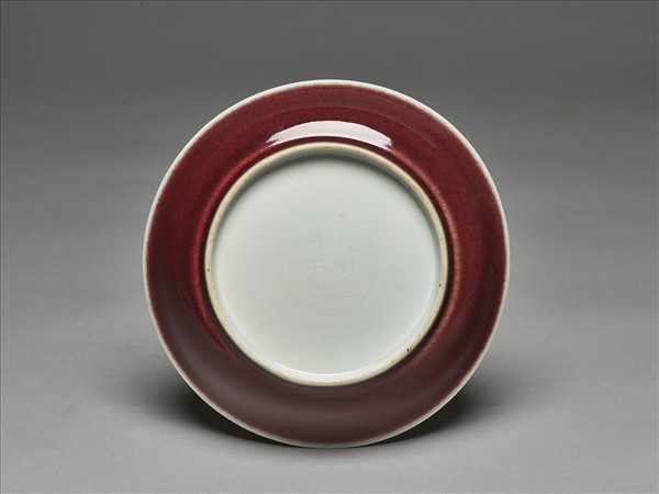 霽紅釉盤