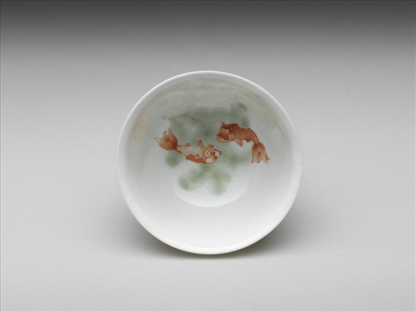 琺瑯彩山水人物茶碗