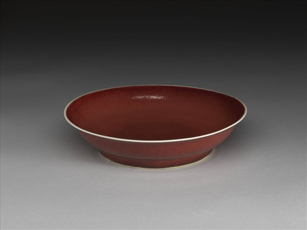 霽紅釉盤
