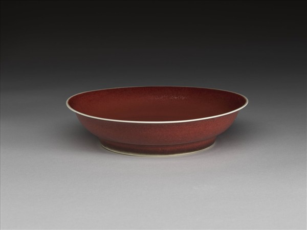 霽紅釉盤