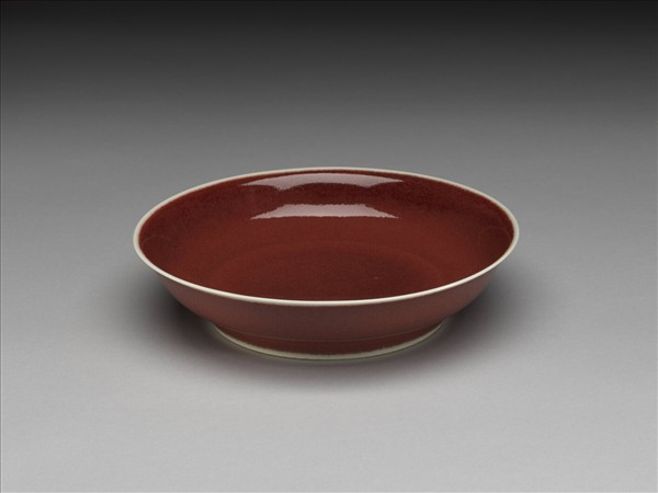 霽紅釉盤