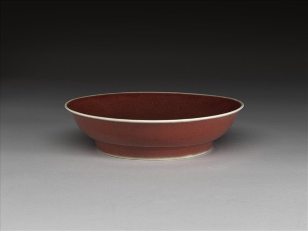 霽紅釉盤