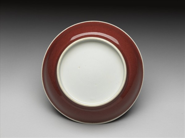 霽紅釉盤