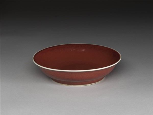 霽紅釉盤
