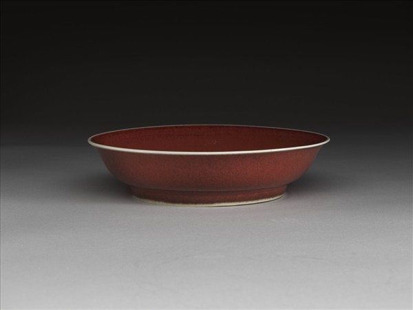 霽紅釉盤