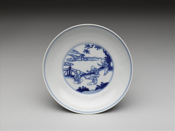 青花嬰戲圖盤