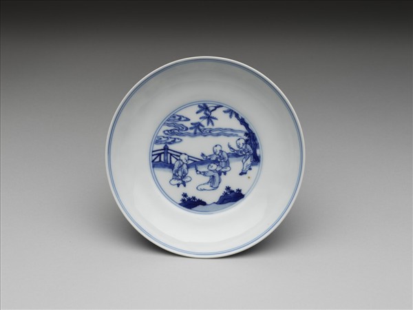 青花嬰戲圖盤