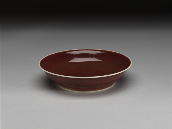 霽紅釉盤