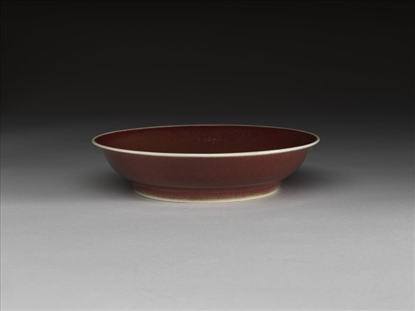 霽紅釉盤