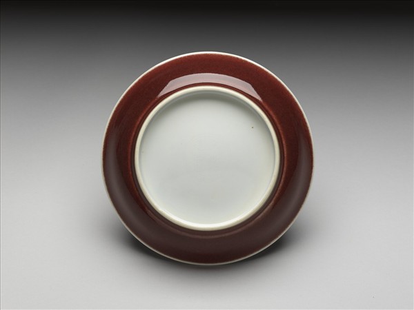 霽紅釉盤