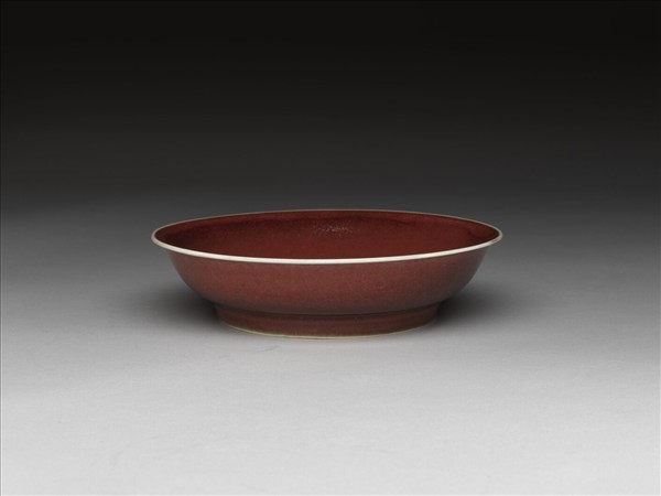 霽紅釉盤