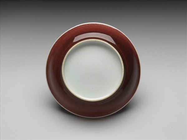霽紅釉盤