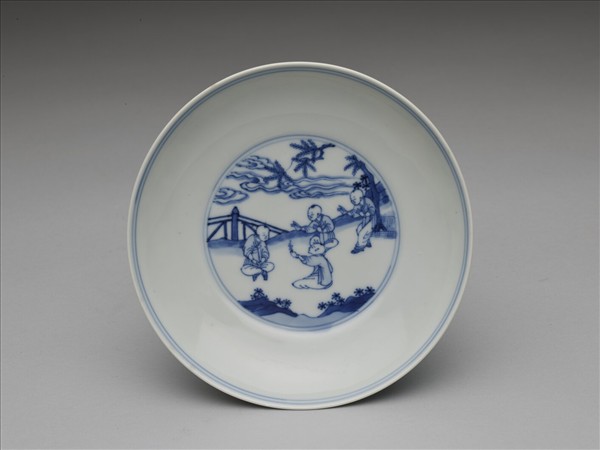 青花嬰戲圖盤