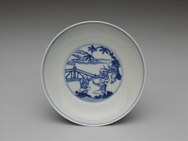 青花嬰戲圖盤