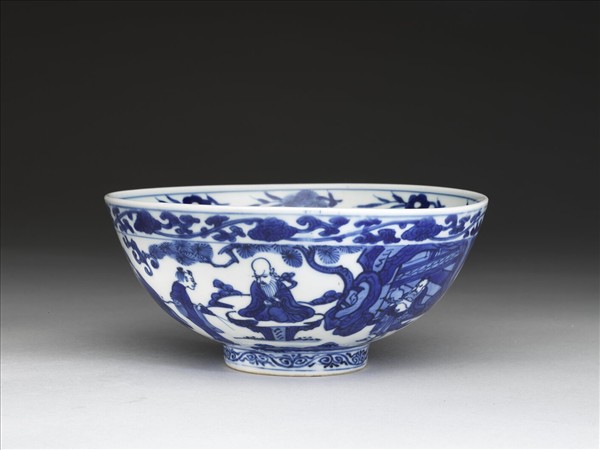 青花八仙慶壽圖碗