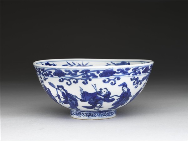 青花八仙慶壽圖碗