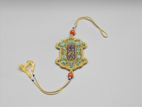 金鑲綠松石齋戒牌