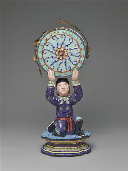 銅胎畫琺瑯番人八寶（法輪）