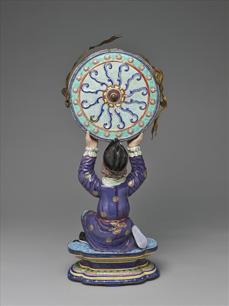 銅胎畫琺瑯番人八寶（法輪）