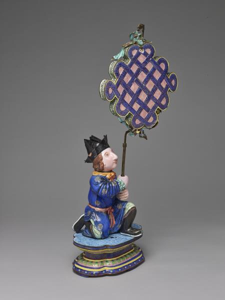 銅胎畫琺瑯番人八寶（盤長）