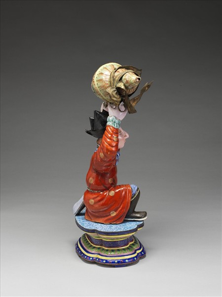 銅胎畫琺瑯番人八寶（法螺）