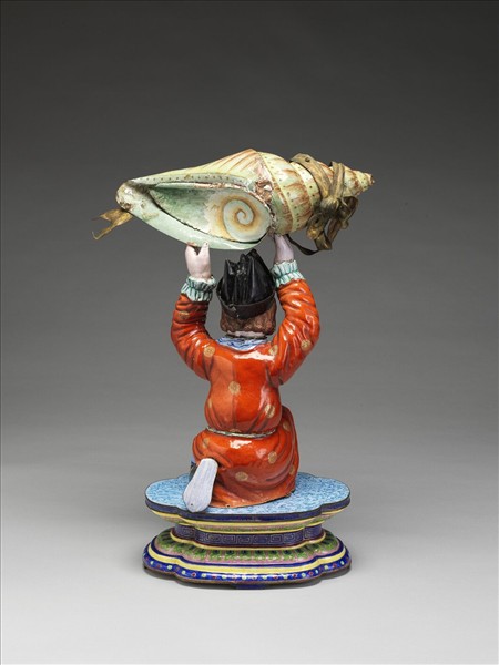 銅胎畫琺瑯番人八寶（法螺）