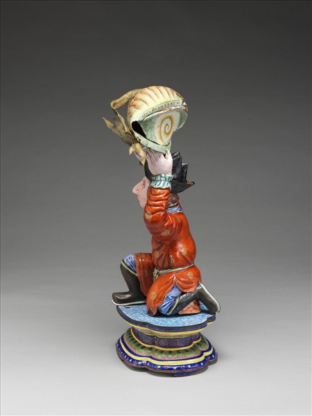 銅胎畫琺瑯番人八寶（法螺）